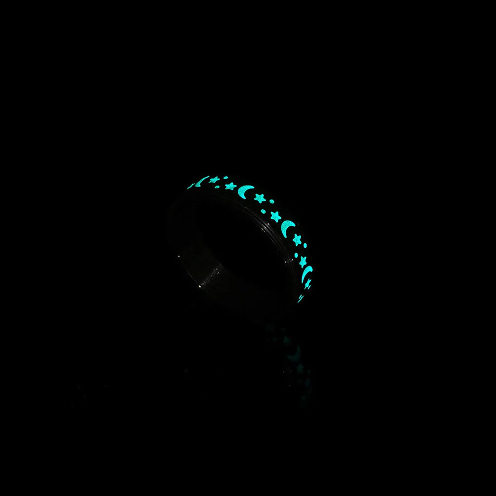 Moon & Stars Glow in the Dark Spinner Rings