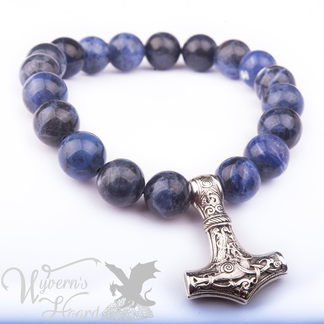 Mjolnir Natural Gemstones Bracelet