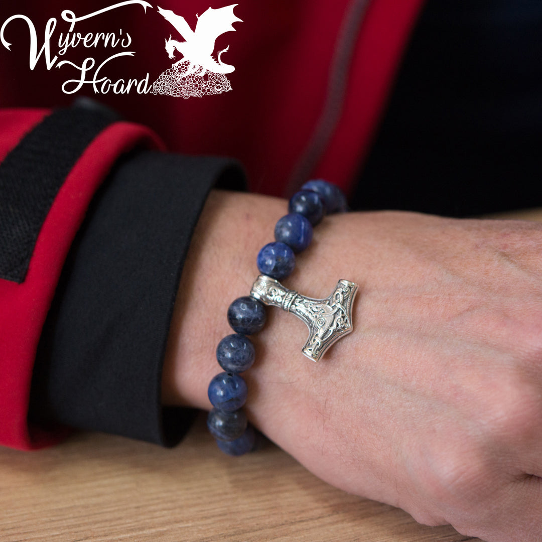 Mjolnir Natural Gemstones Bracelet