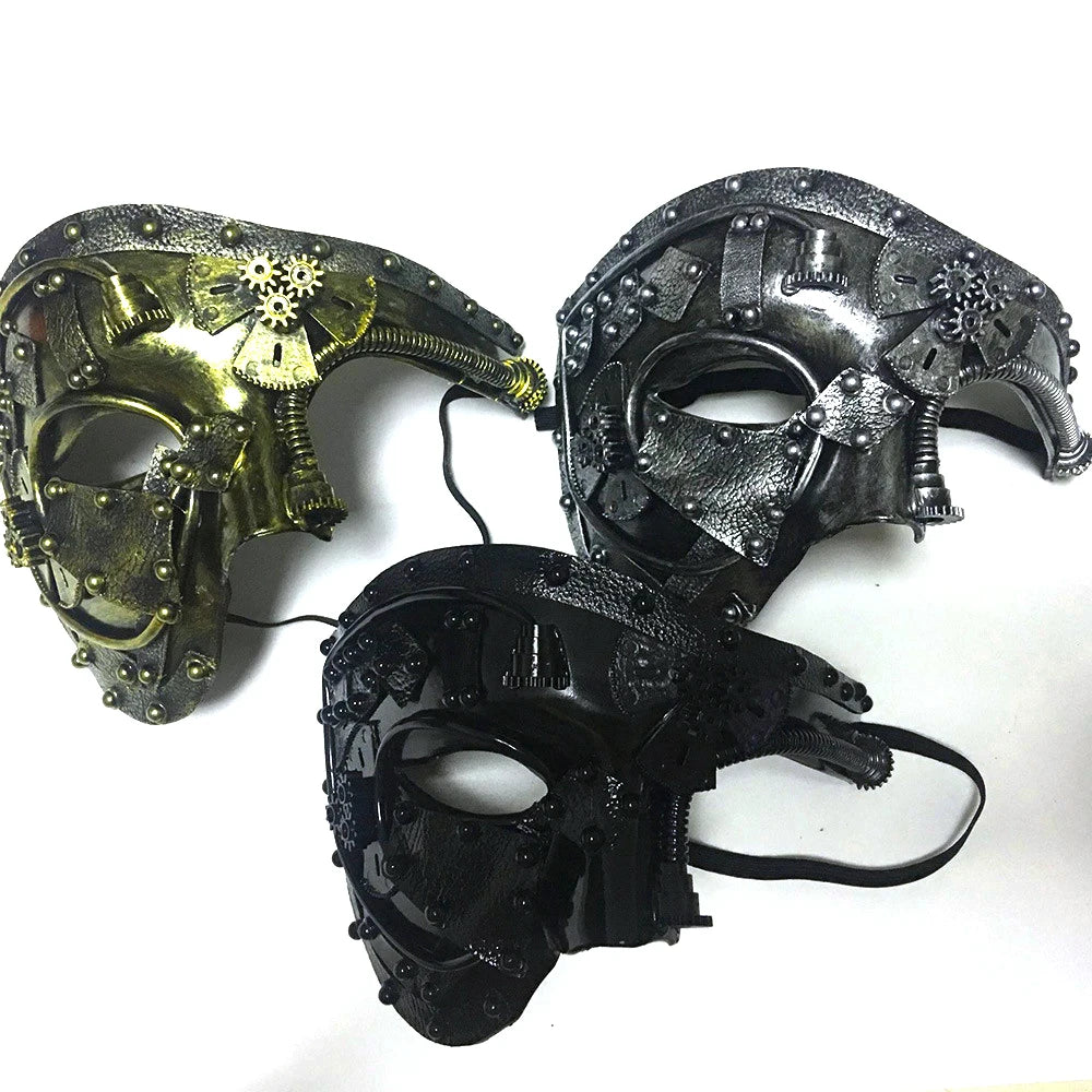 Steampunk Phantom Masquerade Leather Mask