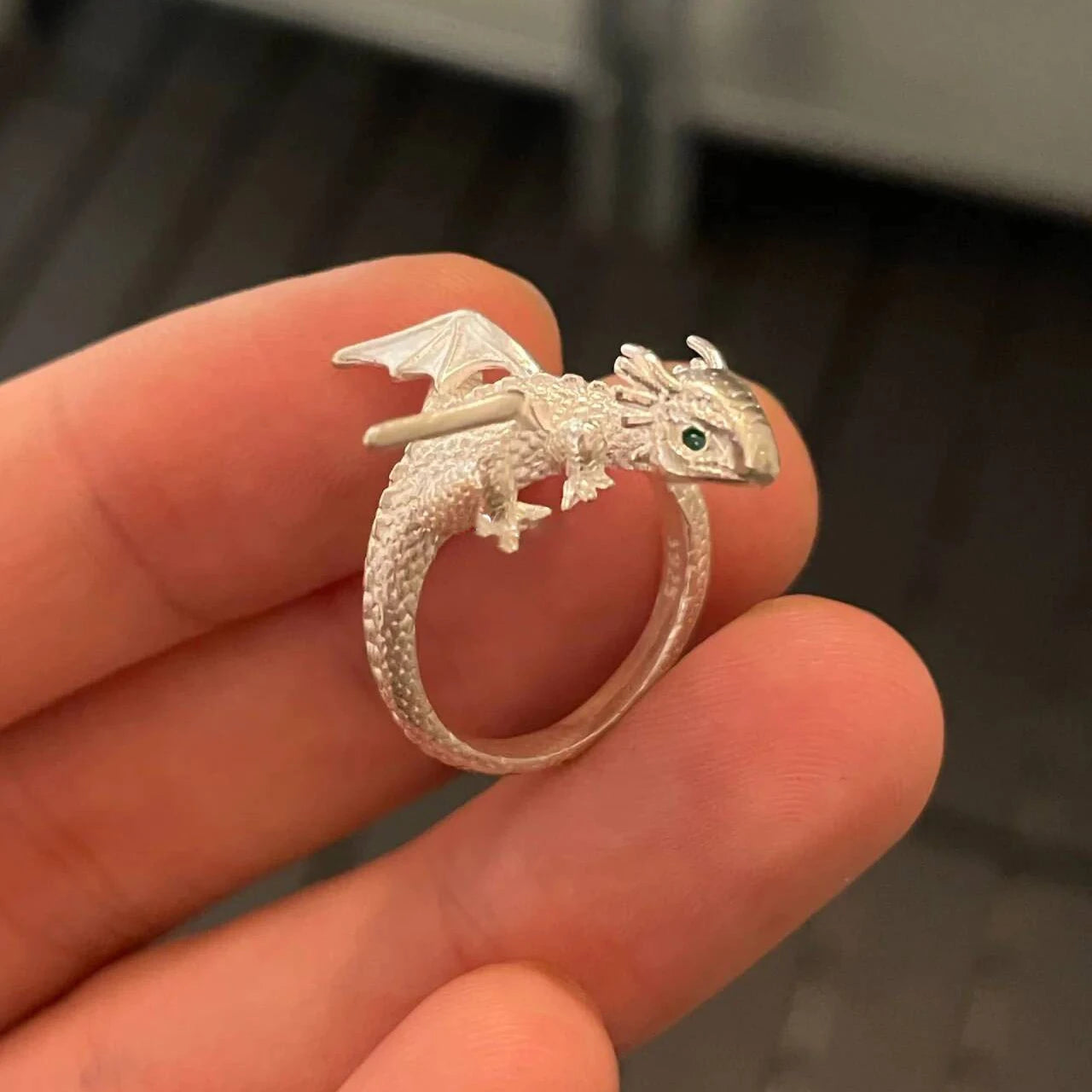 Perching Baby Dragons Rings