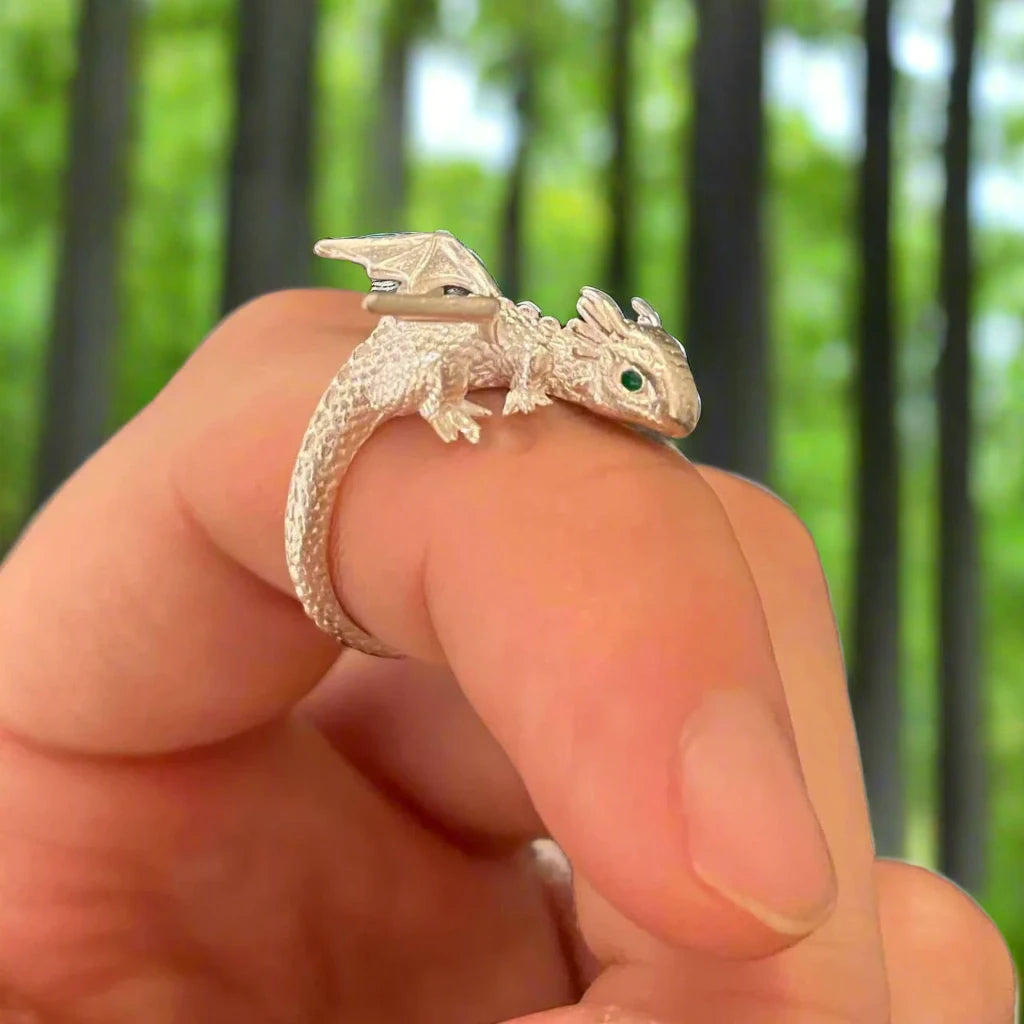 Perching Baby Dragons Rings