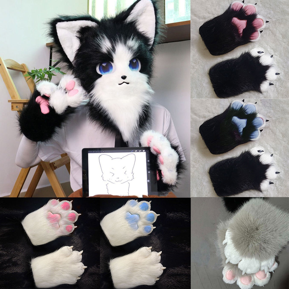 Plush Cat Paw Gloves