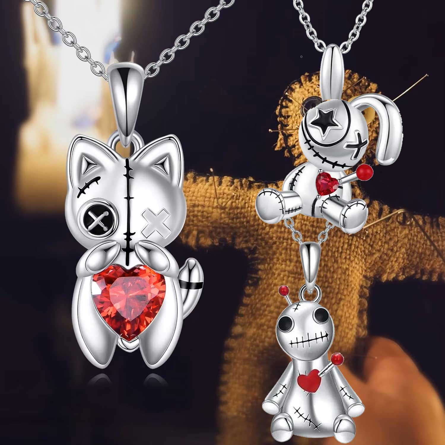 Voodoo Cat & Friends Necklaces