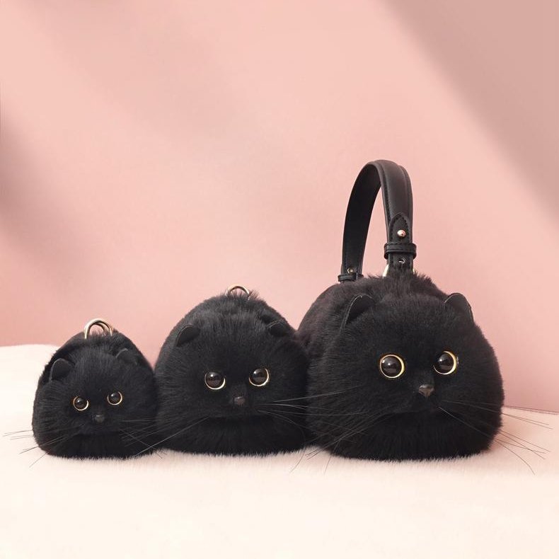 Handmade Cat Plush Handbag