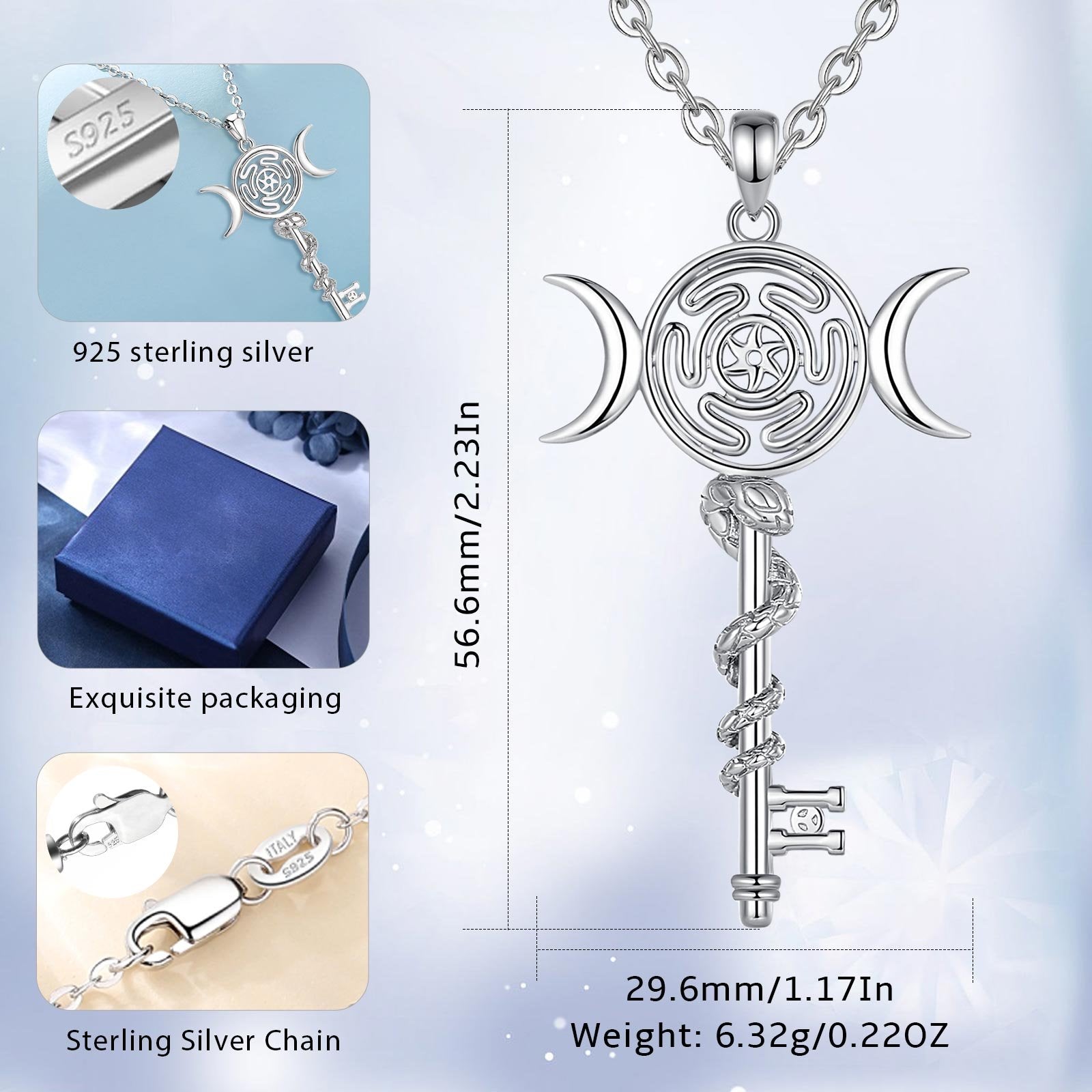 Hecate Key Sterling Silver Necklace