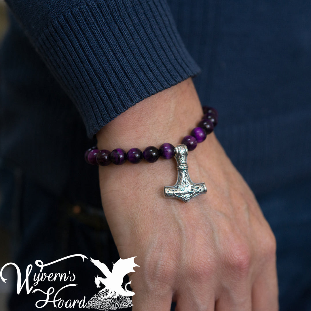 Mjolnir Natural Gemstones Bracelet