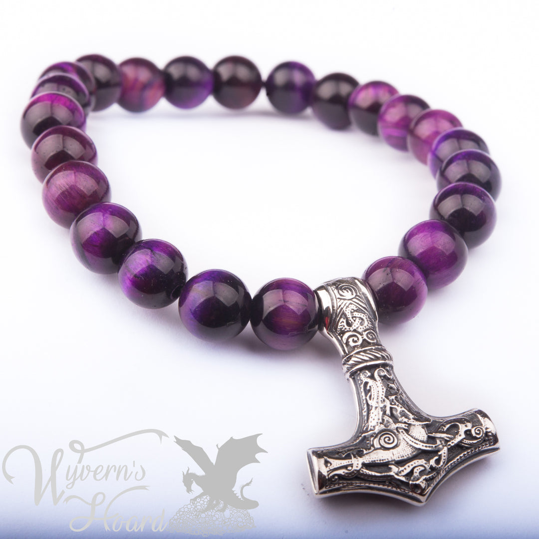 Mjolnir Natural Gemstones Bracelet