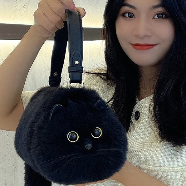 Handmade Cat Plush Handbag