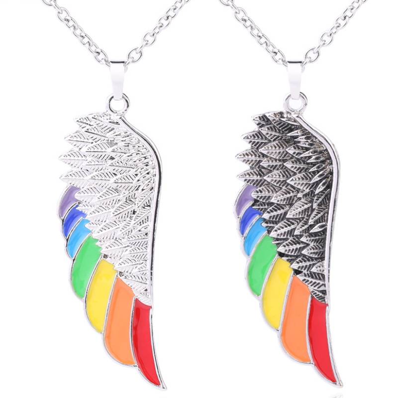 Rainbow Angel Wing Necklace