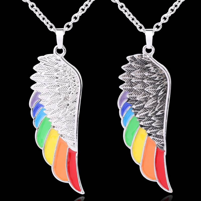 Rainbow Angel Wing Necklace