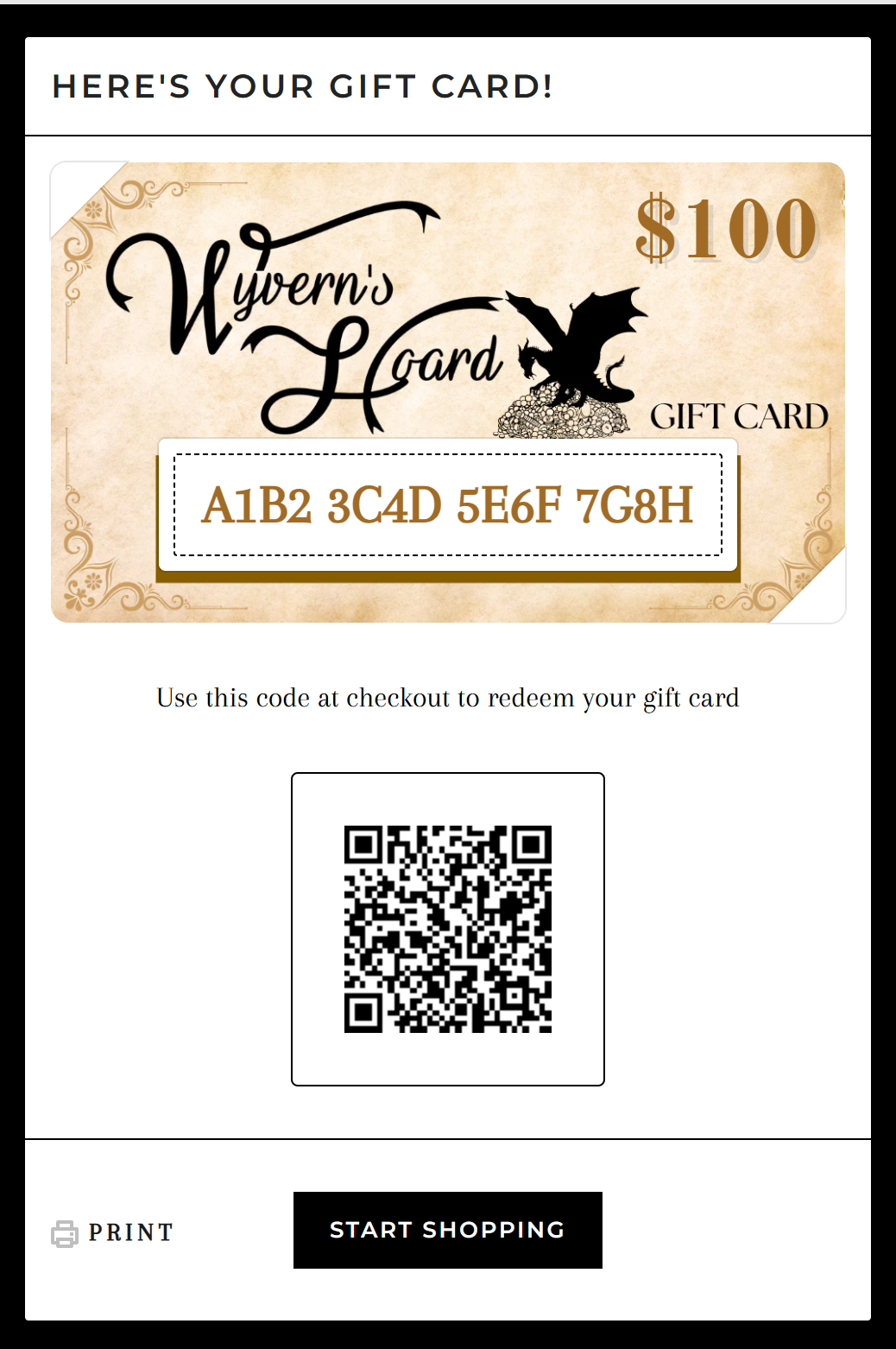 Epic Wyvern's Hoard Gift Card