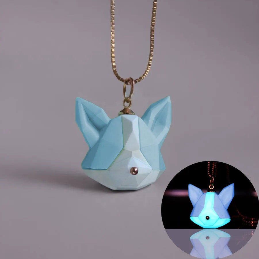 Glow in the Dark Luminous Puppy Head Necklace