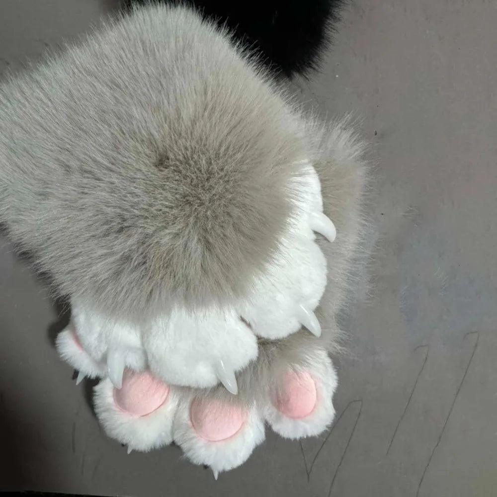 Plush Cat Paw Gloves