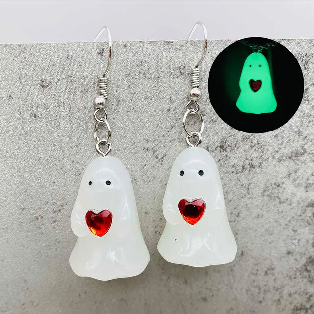 👻 Glow in the Dark Ghosties Necklace & Earring Set👻