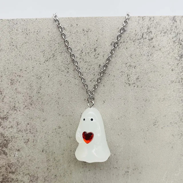 👻 Glow in the Dark Ghosties Necklace & Earring Set👻