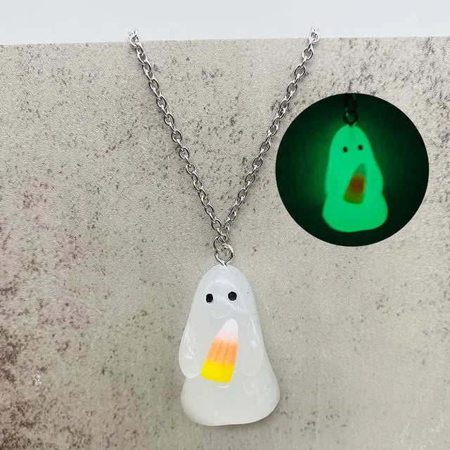 👻 Glow in the Dark Ghosties Necklace & Earring Set👻