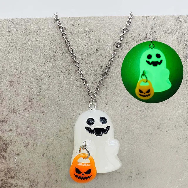 👻 Glow in the Dark Ghosties Necklace & Earring Set👻