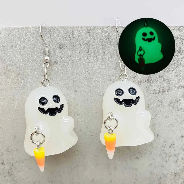 👻 Glow in the Dark Ghosties Necklace & Earring Set👻