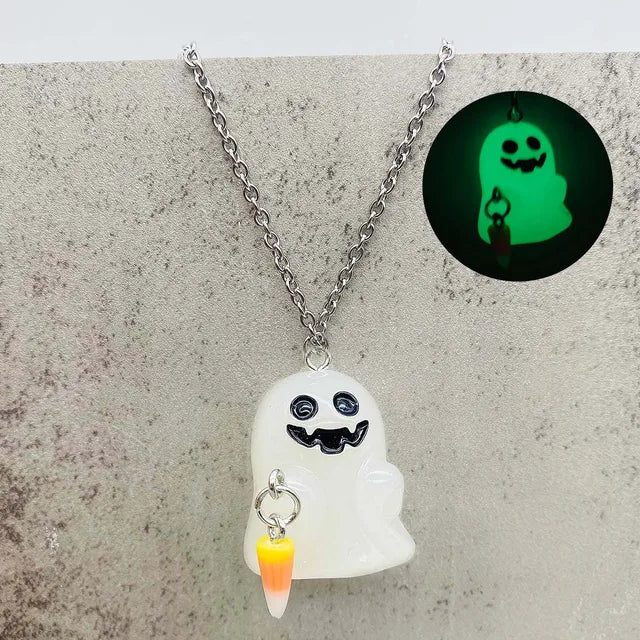 👻 Glow in the Dark Ghosties Necklace & Earring Set👻