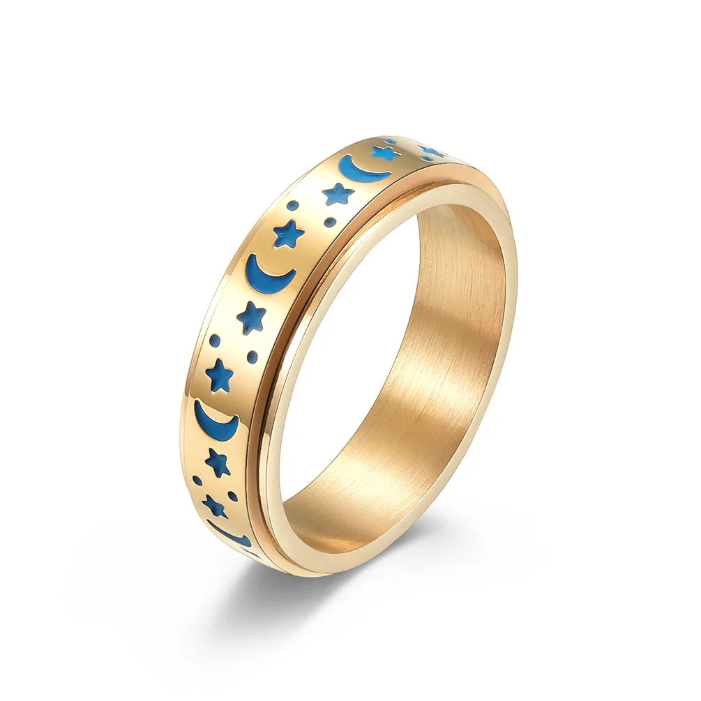 Moon & Stars Glow in the Dark Spinner Rings