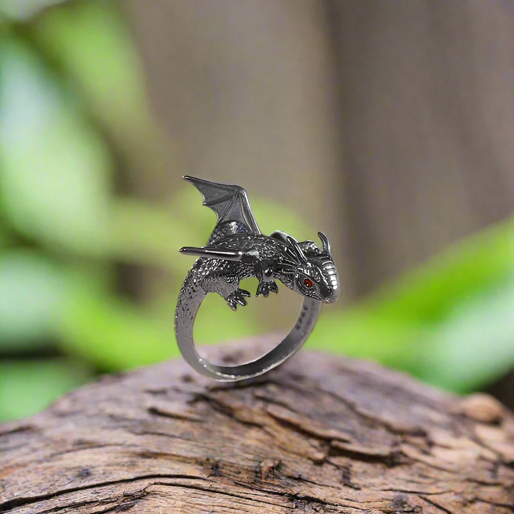 Perching Baby Dragons Rings