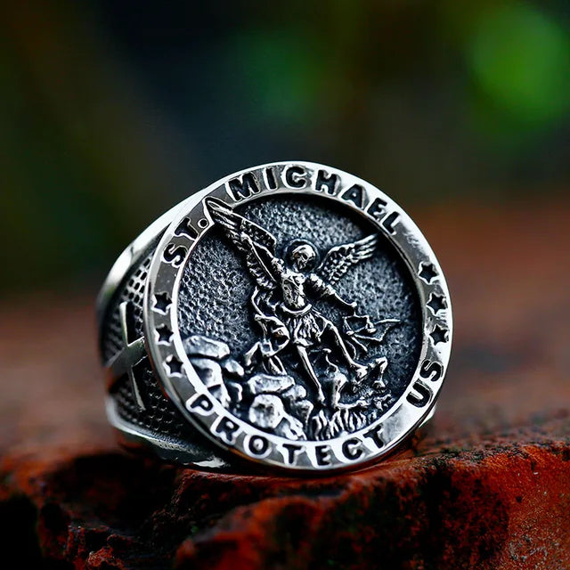 St Michael the Protector Ring Wyvern s Hoard