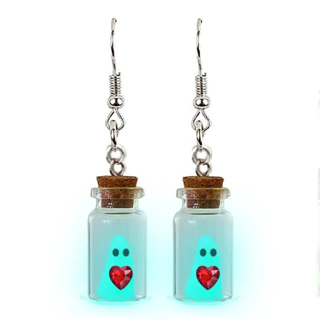 Ghost in the Bottle Glow in the Dark Earrings