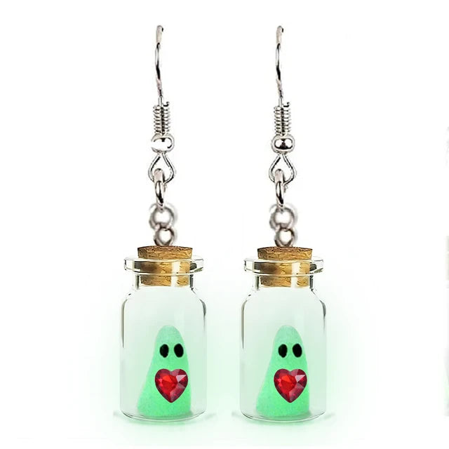 Ghost in the Bottle Glow in the Dark Earrings