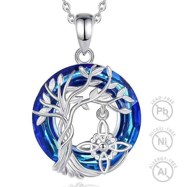 Celtic Tree of Life & Witch Knot Sterling Silver Necklace