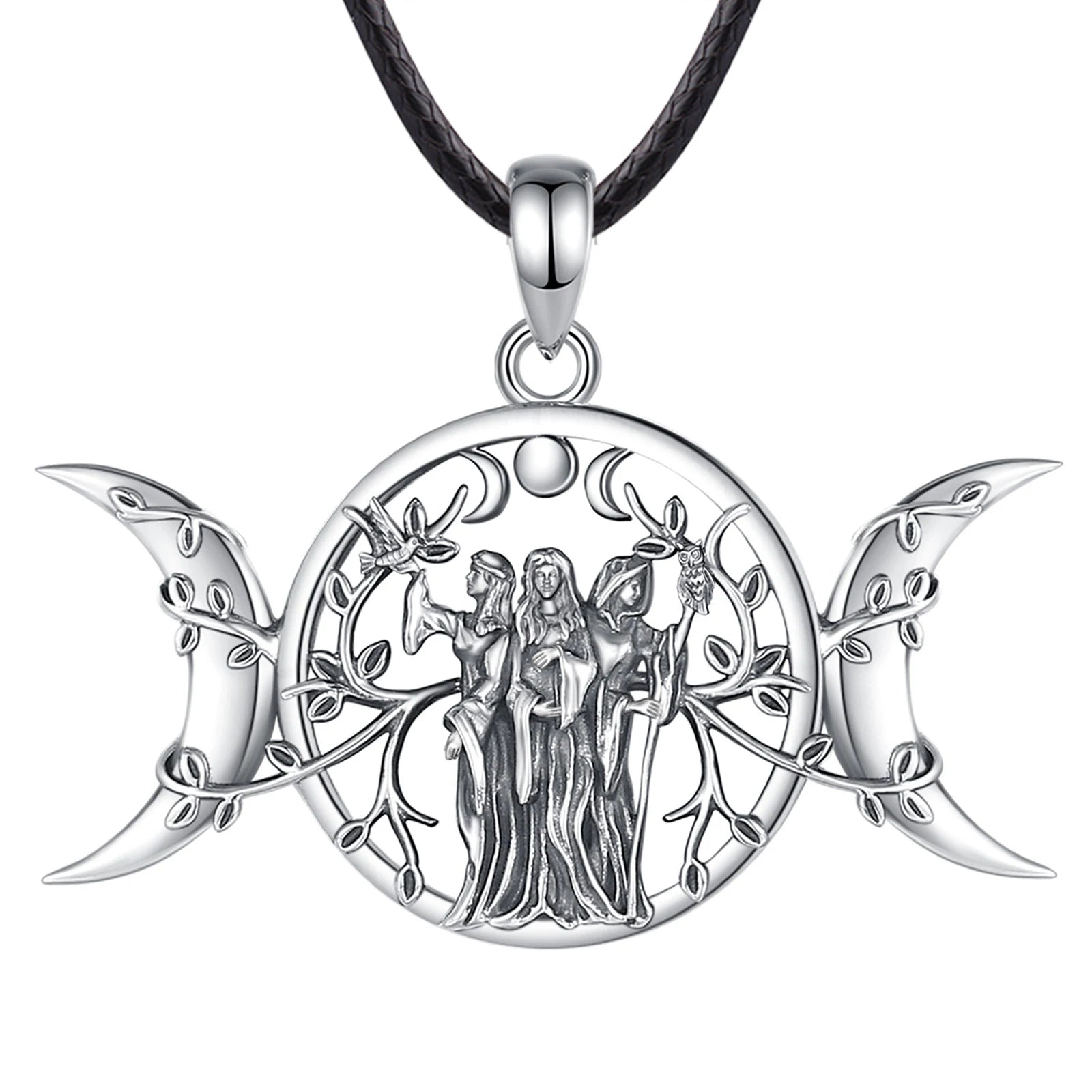 Triple Goddess Sterling Silver Necklace – Wyvern's Hoard Triple Goddess Sterling Silver Necklace – Wyvern's Hoard