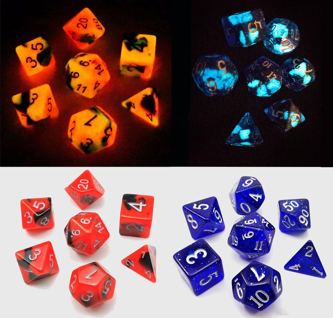 Fire & Ice Glow In The Dark Dice - Wyvern's Hoard