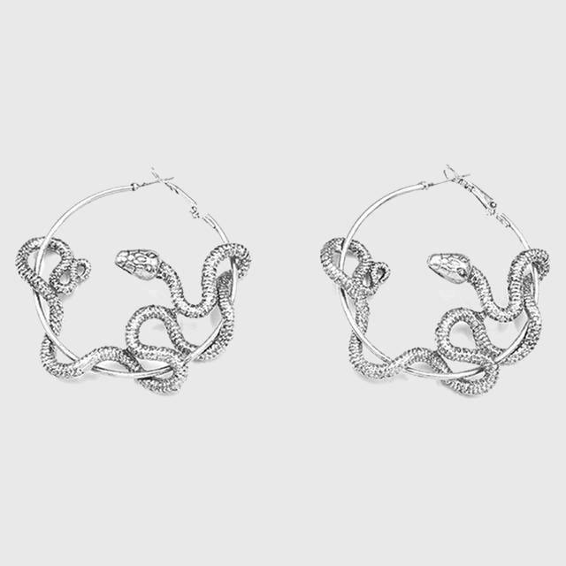 Coiling Snake Hoop Earrings - Wyvern's Hoard