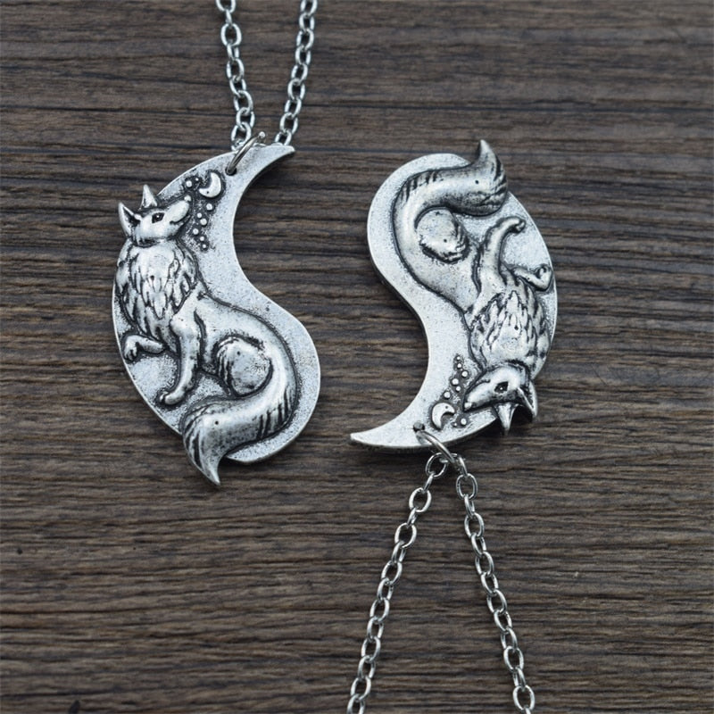 Yin Yang Fox Couple Necklaces