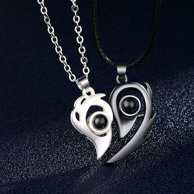 Hearts on Fire Magnetic Projection Couple Necklaces