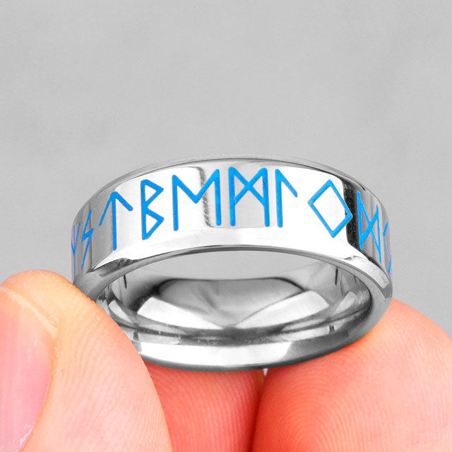 Glow in the Dark Viking Runes Spinner Rings