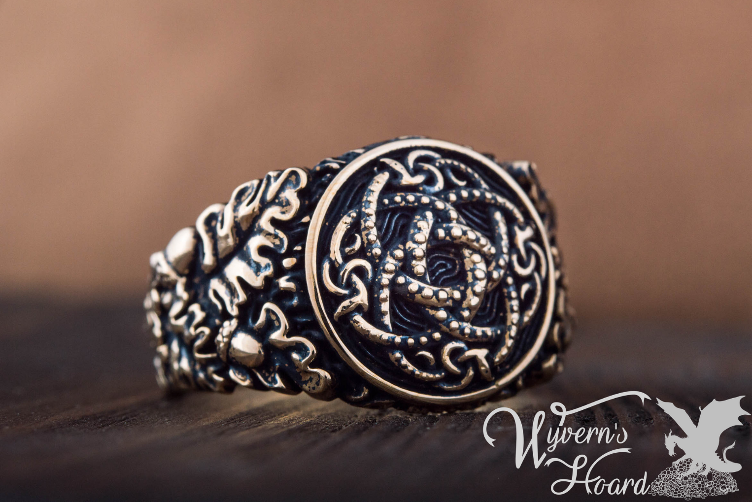 Jörmungandr Ouroboros Medallion Ring - Wyvern's Hoard