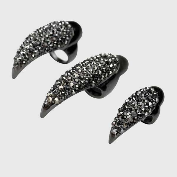 Rhinestone Crystal Claw Rings - Wyvern's Hoard