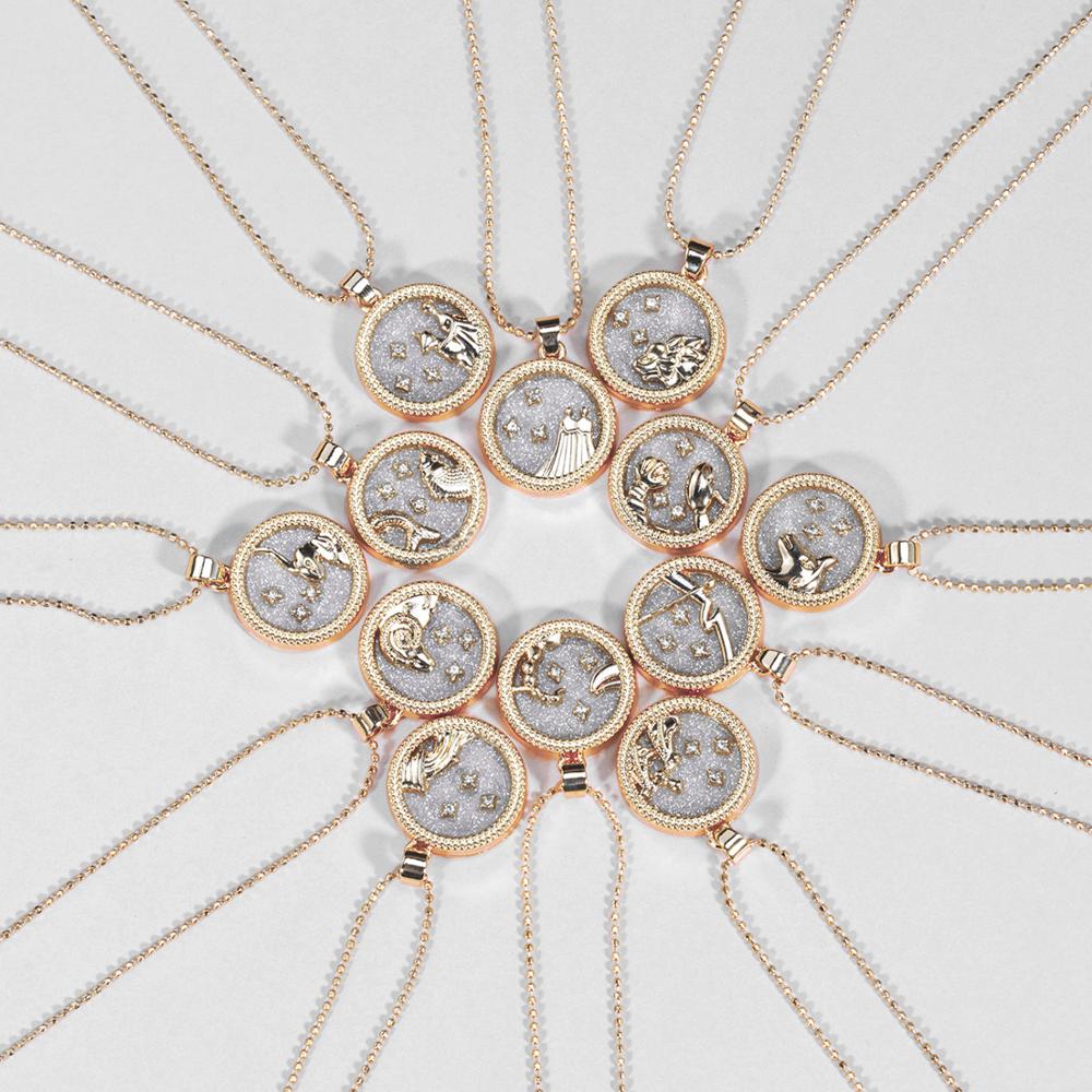 Zodiac Horoscope Rose Gold Necklace