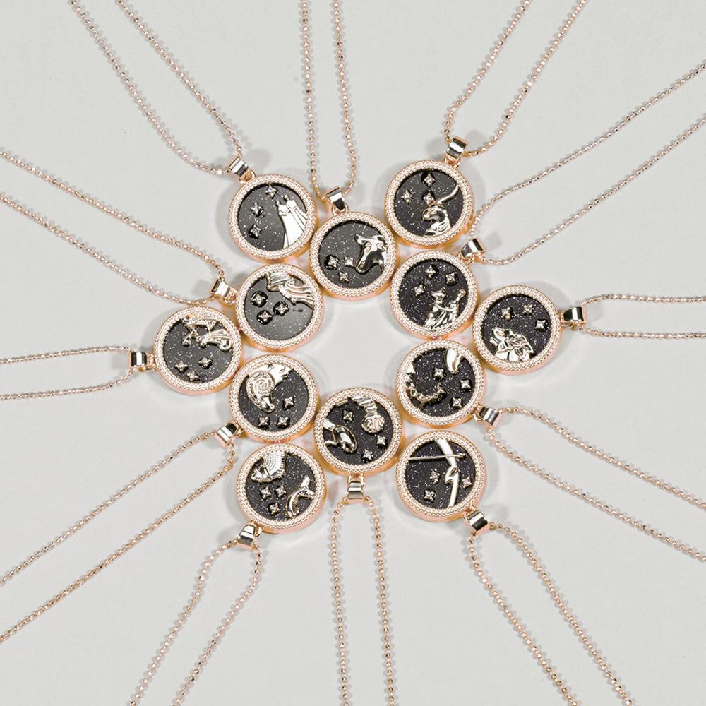Zodiac Horoscope Rose Gold Necklace