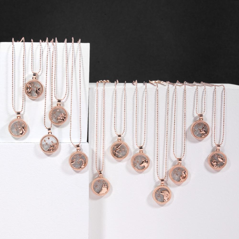 Zodiac Horoscope Rose Gold Necklace