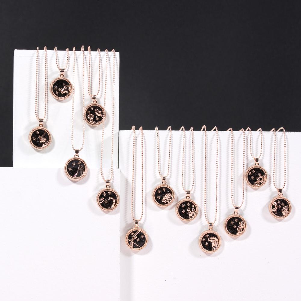 Zodiac Horoscope Rose Gold Necklace