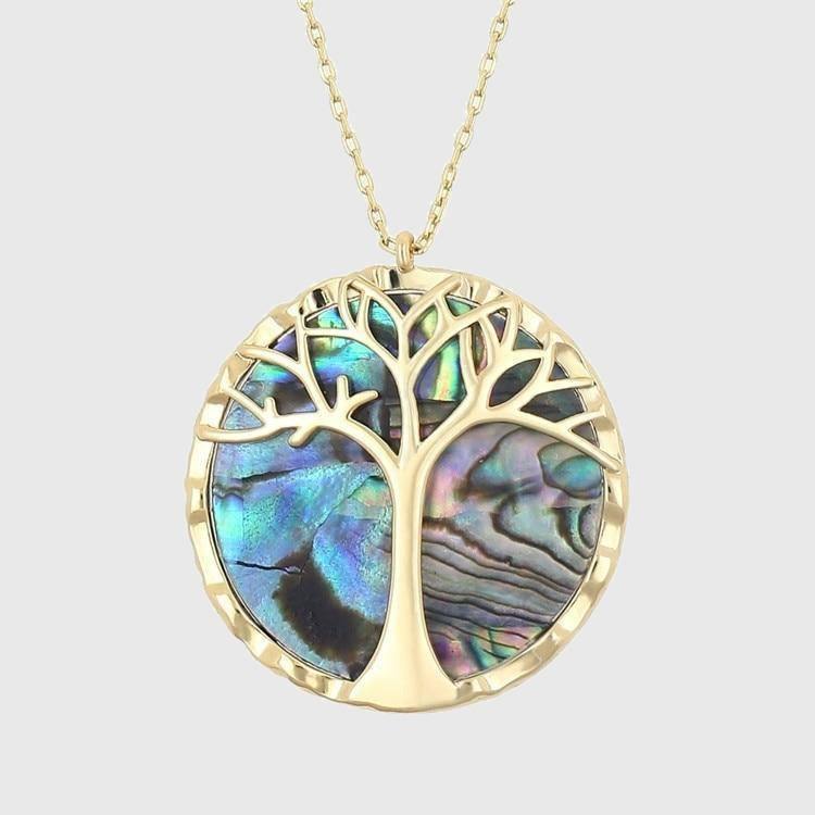 Pāua Shell Tree of Life Necklace - Wyvern's Hoard