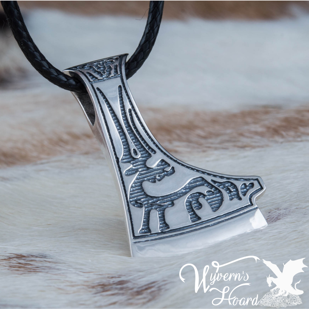 Perun's Axe with Deer Symbol Necklace