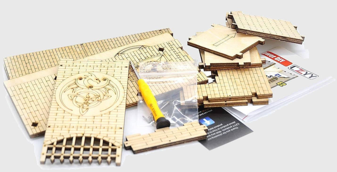 Wood Castle Dice Tower & Tray - Wyvern's Hoard