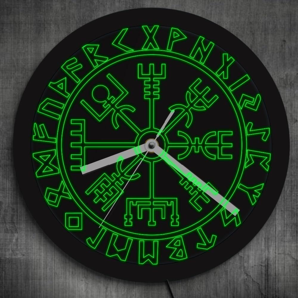 Vegvisir LED Wall Clock - Wyvern's Hoard