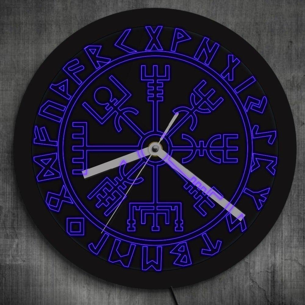 Vegvisir LED Wall Clock - Wyvern's Hoard