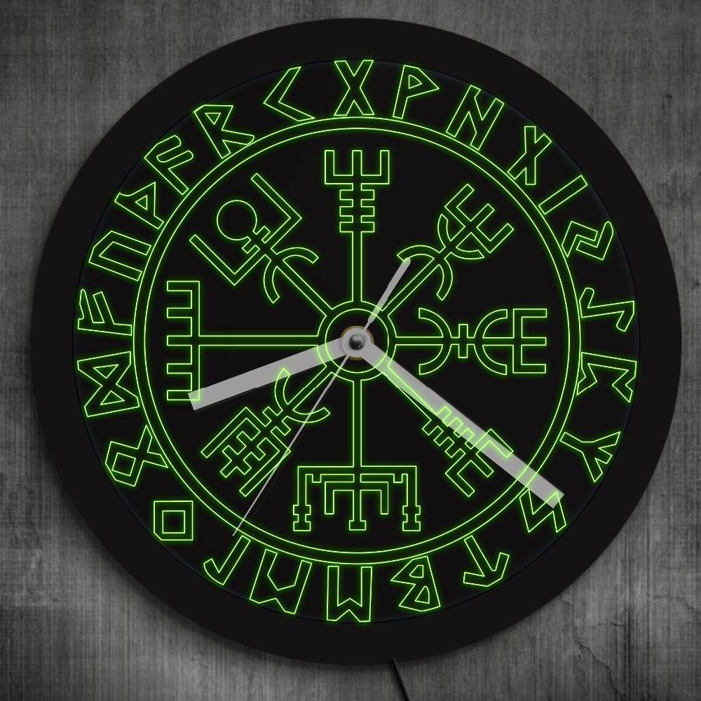 Vegvisir LED Wall Clock - Wyvern's Hoard