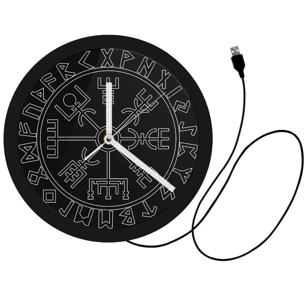 Vegvisir LED Wall Clock - Wyvern's Hoard