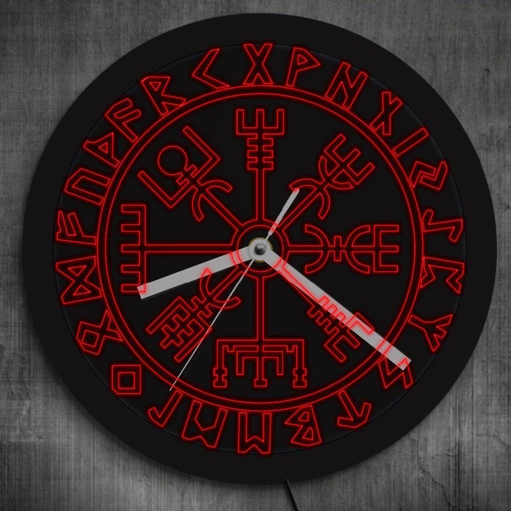 Vegvisir LED Wall Clock - Wyvern's Hoard